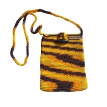 Bolsa Lateral Amarela Mesclada Italiana em Crochê