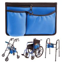 Bolsa lateral para cadeira de rodas High Road com porta-copos azul