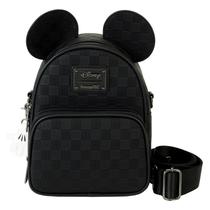 Bolsa Loungefly Mickey Mouse com textura quadriculada conversível