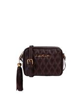Bolsa Luiza Barcelos Viena Tiracolo Pequena Feminina em Couro Legítimo, Bolsa Transversal Crossbody com Tassel e Alça Ajustável
