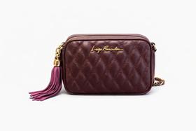 Bolsa Luiza Barcelos Viena Tiracolo Pequena Feminina em Couro Legítimo, Bolsa Transversal Crossbody com Tassel e Alça Ajustável Bolsa Luiza Barcelos Viena Tiracolo Pequena Feminina em Couro Legítimo, Bolsa Transversal Crossbody com Tassel e Alça Ajustável