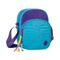 Bolsa Luluca Tiracolo Juvenil com Chaveiro Nylon Shoulder Bag Transversal Azul Semax- LU2736AZ