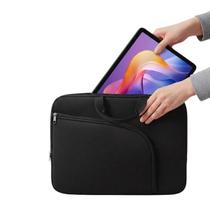 Bolsa Luva para Transporte Neoprene com Bolso p/ Tablet Xiaomi Redmi Pad 2 - Preto