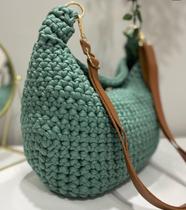 Bolsa Luxo Alice em crochê com fios de malha - Cor Verde - SL MODAS - Slmodas