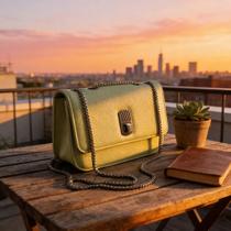 Bolsa Luxo Verde Feminina Corrente Elegante