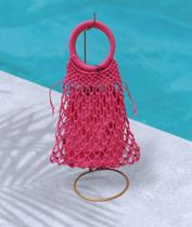 Bolsa Macramê Pink