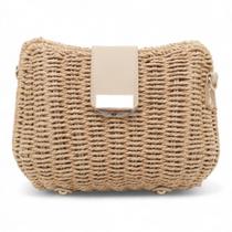 Bolsa Madame Marie Palha Fecho Lapela Bolsa Madame Marie Palha Fecho Lapela