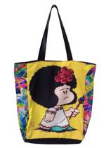 Bolsa Mafalda Frida Sacola Ecobag Lateral Floral - DB