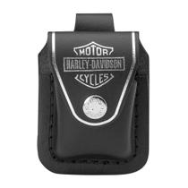 Bolsa mais leve Zippo Harley-Davidson em couro genuíno preto Bolsa mais leve Zippo Harley-Davidson em couro genuíno preto