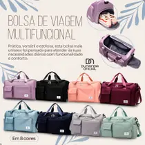 Bolsa Mala de Mão Bordo Matelassê Espaçosa Viagem, Multiuso, Mala Grande com Zíper, Academia, Praia, Cabine Avião, Dia a Dia, Linha Premium