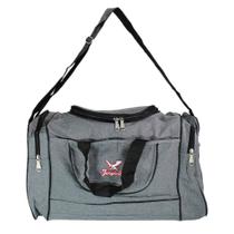 Bolsa Mala De Viagem Com Bolsos Laterais Alça Ajustável Cinza