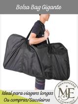 Bolsa Mala de Viagem Gigante, Preta, Poliéster Resistente, 84 x 56 x 42 cm, com Alças Duplas e Zíper Sacola Compras Sacoleiro