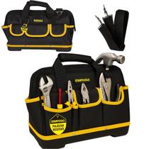 Bolsa Mala Ferramentas Fundo Borracha 16 Bolsos Eletricista Lona Reforçada Grande Profissional