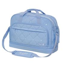 Bolsa Mala Maternidade Grande Tigor T Tigre Azul Bebê Menino Luxo Matelassê Premium Organizada