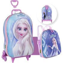 Bolsa Mala Mochila e Lancheira com 3 Rodinhas e Relevo 3D