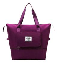 Bolsa Mala Multiuso Dobrável Impermeável Expansível Espaçosa em Nylon Poliéster Alça de Mão Confortável