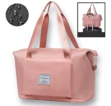Bolsa Mala Multiuso Dobrável Impermeável Expansível Espaçosa Rosa