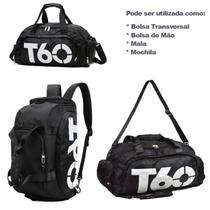 Bolsa Mala T60 Fitness Para Academia Treino Esporte E Viagem - Preto