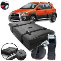 Bolsa Maleiro Teto Vulcanizado Impermeável 175l + Cinta Premium Toyota Etios Cross