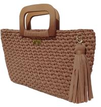Bolsa Maleta Capuccino Feminina Alça Madeira Bolsa Maleta Capuccino Feminina Alça Madeira