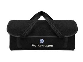 Bolsa Maleta Organizadora Porta Malas Carpete Preto com Logo Bordado Volkswagen