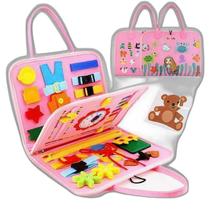 Bolsa Maleta Pasta Infantil Montessori Pedagógica Rosa