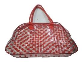Bolsa Malinha De Viagem Ou Praia Transparente Com Bolinha Bolsa Malinha De Viagem Ou Praia Transparente Com Bolinha