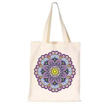 Bolsa Mandala Para Rave Etnica Arabescos Tecido de Algodao Cru Moderna Basica