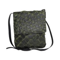 Bolsa Maria Isabel em Pele de Pirarucu e Couro com Alça Transversal