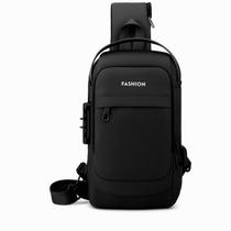 Bolsa Masculina Antifurto Transversal Cadeado Numérico USB Impermeável - Eletro lika