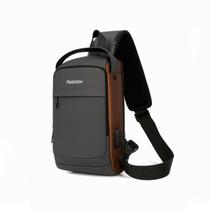 Bolsa Masculina Antifurto Transversal Impermeável Com Cadeado e USB