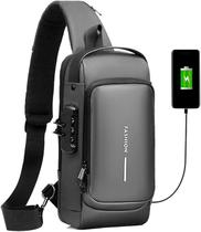 Bolsa masculina com cadeado à prova d'água anti-roubo preta Bolsa masculina com cadeado à prova d'água anti-roubo preta