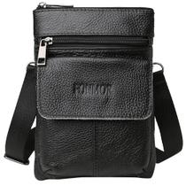 Bolsa masculina de primeira camada de couro de vaca Mini bolsa para celular Bolsa de ombro Bolsa mensageiro