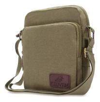 Bolsa Masculina Feminina Transversal Kvn Em Lona e Porta Garrafa