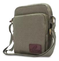 Bolsa Masculina Feminina Transversal Kvn Em Lona e Porta Garrafa