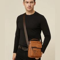 Bolsa Masculina Media Porta Documentos Alça Transversal Shoulder Bag Executiva