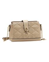 Bolsa Matelassê Elegance - Transversal - Chenson 3485682 - Natural