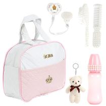 Bolsa Maternidade 06 Acessórios de Baby Reborn Rosa Pequena Bolsa Maternidade 06 Acessórios de Baby Reborn Rosa Pequena