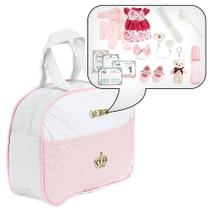 Bolsa Maternidade 19 Itens Rosa/Branco Feminino Barato