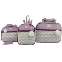 Bolsa maternidade 3 peças chevron menina
