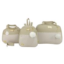 Bolsa maternidade 3 peças chevron menino varias cores