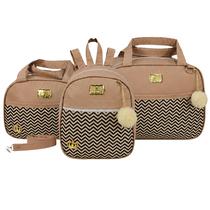 Bolsa maternidade 3 peças chevron nude Bolsa maternidade 3 peças chevron nude