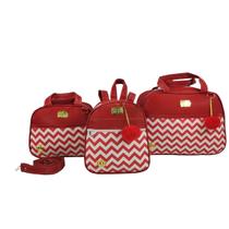 Bolsa maternidade 3 peças chevron vermelho Bolsa maternidade 3 peças chevron vermelho