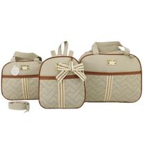 Bolsa maternidade 3 peças laço menina