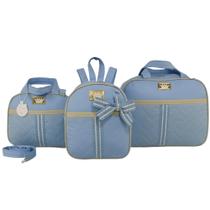 Bolsa maternidade 3 peças laço menino