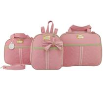 Bolsa maternidade 3 peças laço rosa