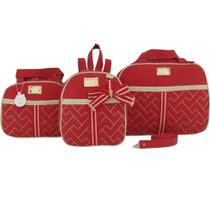 Bolsa maternidade 3 peças laço vermelho - LET BABY BOLSAS DE MATERNIDADE