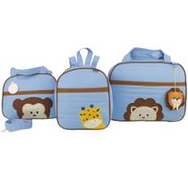 Bolsa maternidade 3 peças safari azul