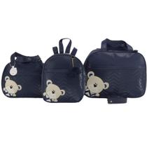 Bolsa maternidade 3 peças urso marinho - Let Baby Bolsas De Maternidade