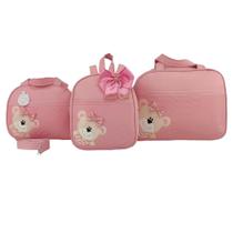 Bolsa maternidade 3 peças urso rosa Bolsa maternidade 3 peças urso rosa